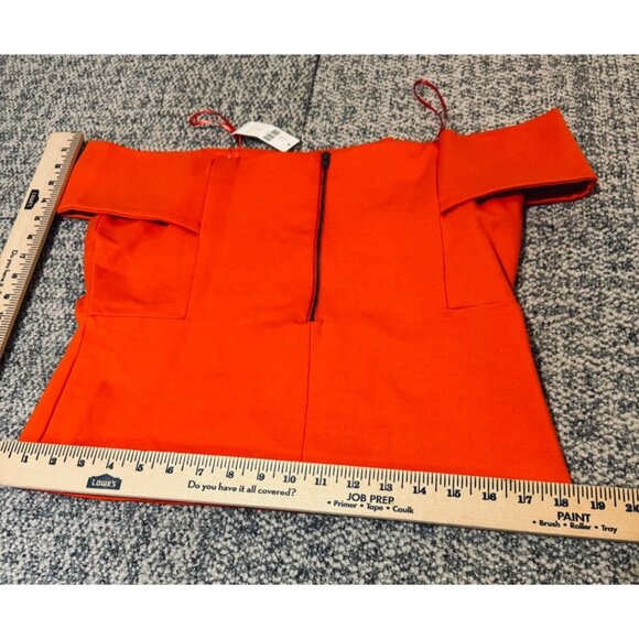 Deletta By Antropologie Elegant Off-The-Shoulder Orange Top.Size L  Cotton Blend - Picture 6 of 9